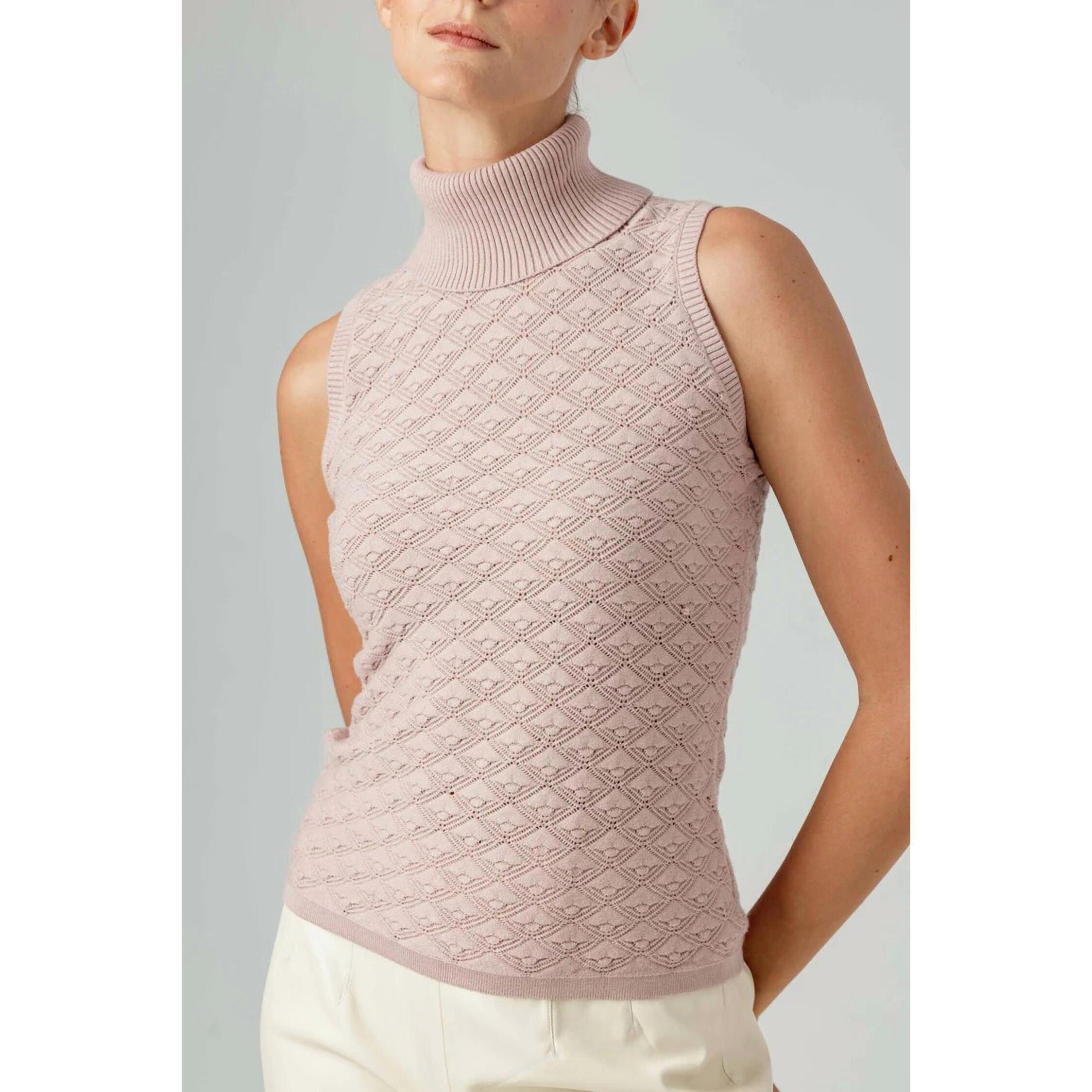 New Sundays Roscoe Funnel Neck Tank Top In Light Pink